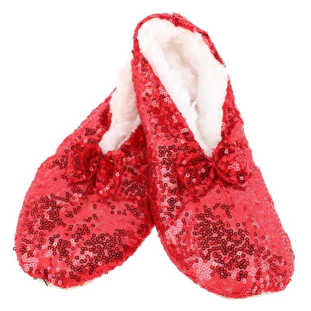 Alotta Knits Women's Sequins Ballerina Slippers with Sherpa Fleece Lining